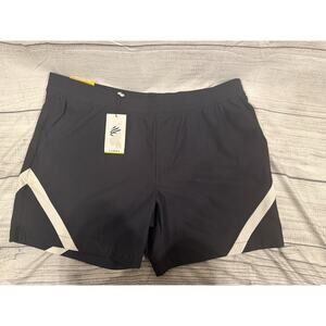 New Men’s CURRY 7” Inseam Under Armour Black /white Shorts 2XL CXL MSRP $90